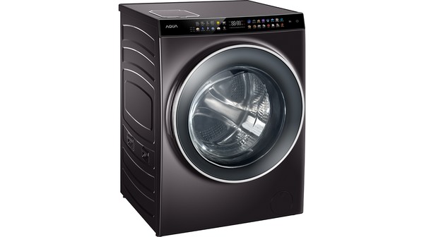Máy giặt Aqua Inverter 15 kg AQD-DH1500G.PP mặt nghiêng trái
