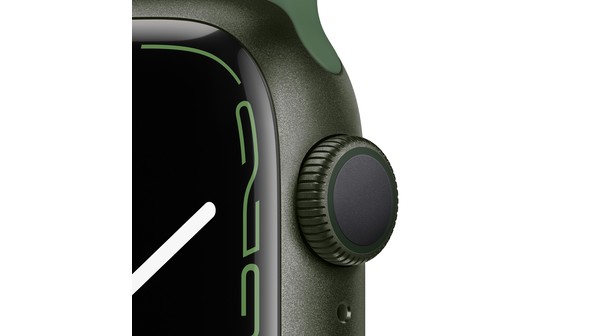 Apple Watch S7 GPS 41mm viền nhôm dây cao su Xanh lá chi tiết