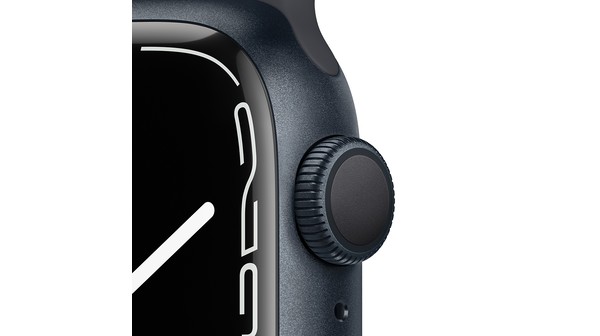 Apple Watch S7 GPS 41mm viền nhôm dây cao su Đen chi tiết
