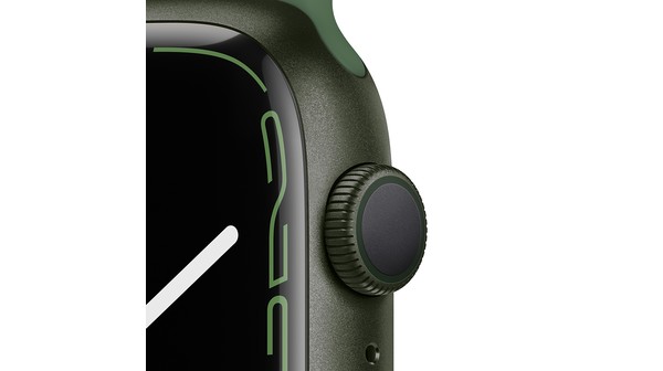 Apple Watch S7 GPS 45mm viền nhôm dây cao su Xanh lá chi tiết