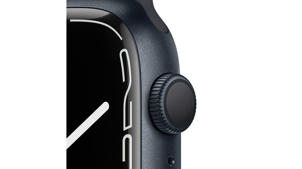 Apple Watch S7 GPS 45mm viền nhôm dây cao su Đen chi tiết