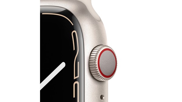 Apple Watch S7 LTE 45mm viền nhôm dây cao su Trắng chi tiết