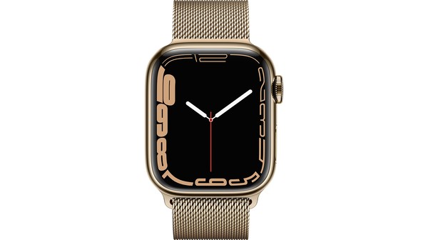 Apple Watch S7 LTE 41mm dây thép Vàng mặt chính diện
