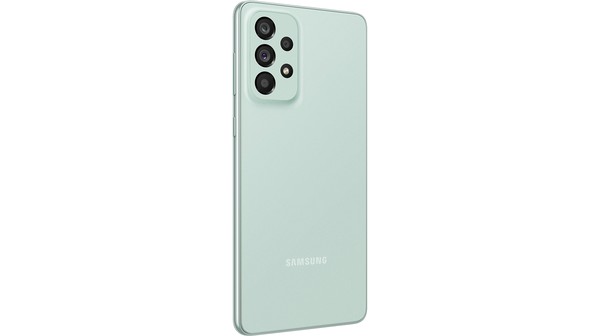 Điện thoại Samsung A73 6GB/128GB Xanh mặt lưng nghiêng trái