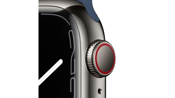 Apple Watch S7 LTE 41mm mặt thép dây cao su Xanh Xám chi tiết