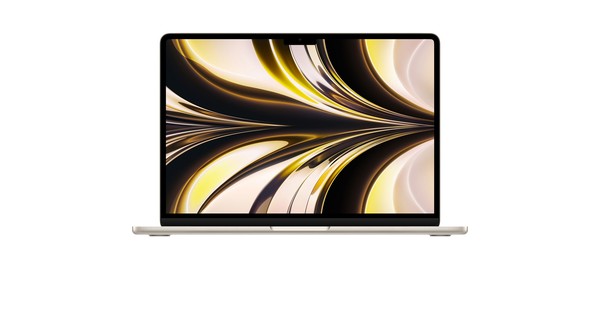 Laptop Macbook M2 2022 13,6 inch 8C MLY13SA/A Trắng mặt chính diện