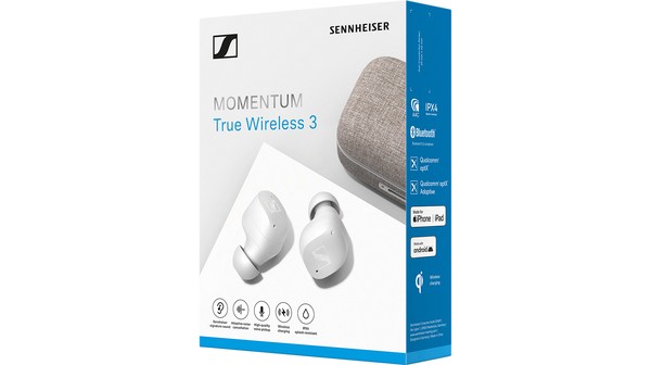 Tai nghe Bluetooth Sennheiser Momentum True Wireless 3 Trắng mặt trước hộp