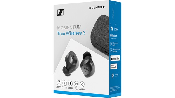 Tai nghe Bluetooth Sennheiser Momentum True Wireless 3 Xám mặt trước hộp