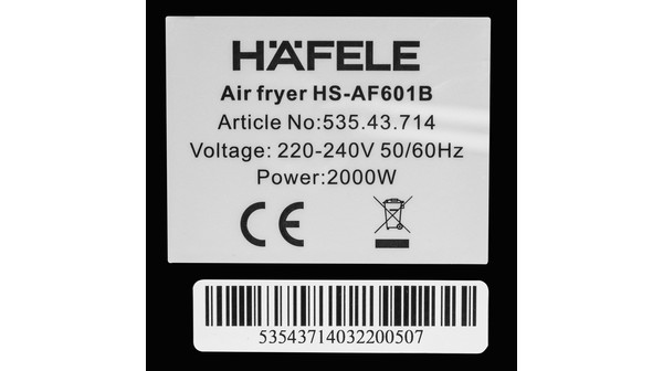 Nồi chiên không dầu Hafele 6.4 lít HS-AF601B