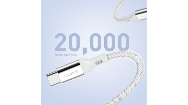 Cáp sạc Innostyle PowerFlex USB-C To Lightning 1.5m ICL150AL Bạc