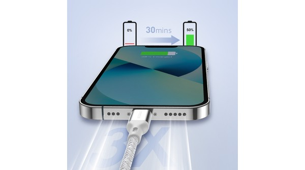 Cáp sạc Innostyle PowerFlex USB-C To Lightning 1.5m ICL150AL Bạc