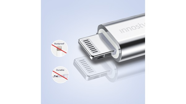 Cáp sạc Innostyle PowerFlex USB-C To Lightning 1.5m ICL150AL Bạc
