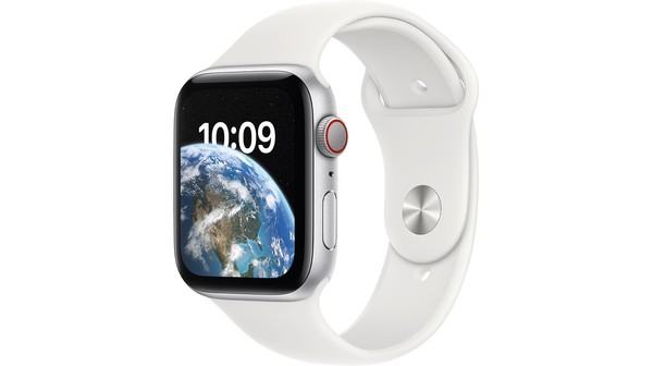 Apple Watch SE LTE 44mm viền nhôm Bạc dây silicone Trắng MNQ23VN/A