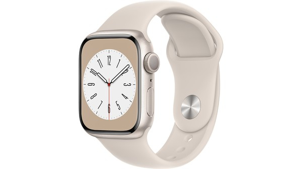 Apple Watch S8 GPS 41mm viền nhôm dây silicone Trắng Starlight MNP63VN/A