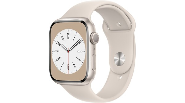 Apple Watch S8 GPS 45mm viền nhôm dây silicone Trắng Starlight MNP23VN/A
