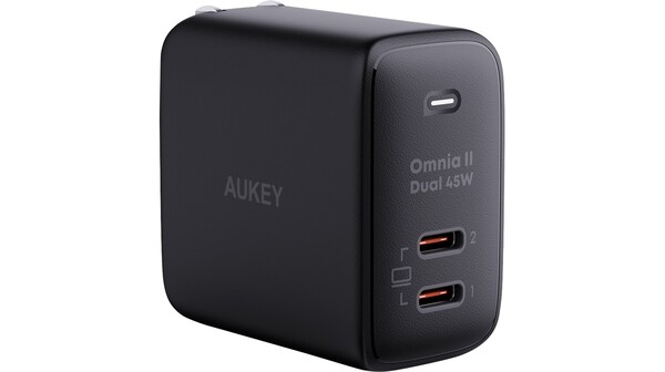 Củ sạc nhanh Aukey PD 45W PA-B4T 2 cổng Đen