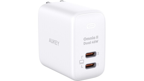 Củ sạc nhanh Aukey PD 45W PA-B4T 2 cổng Trắng