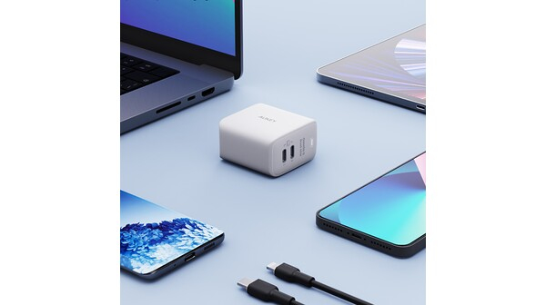 Củ sạc nhanh Aukey PD 45W PA-B4T 2 cổng Trắng