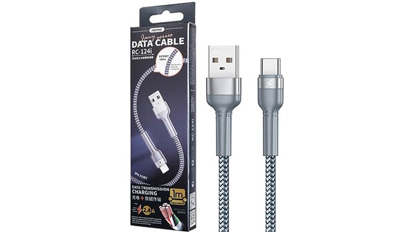 Cáp sạc Type C Remax RC124A Xám