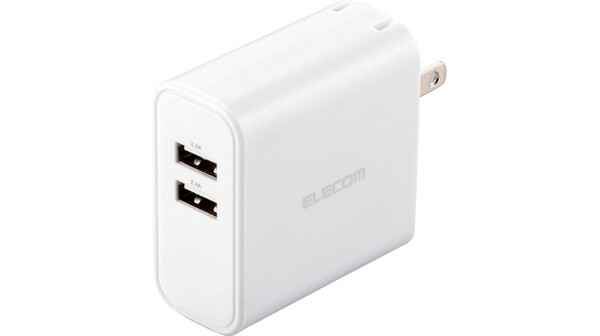 Củ sạc 2 cổng USB-A 24W Elecom MPA-ACU05 Trắng