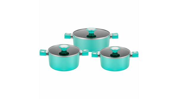 Bộ nồi chống dính vân đá ánh kim Elmich EL-5112BL size 18, 20, 24cm