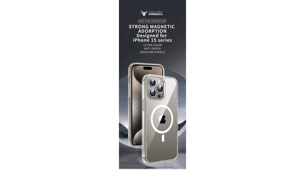 Ốp lưng iPhone 15 Pro Mipow Magsafe trong suốt MGC15C-CR