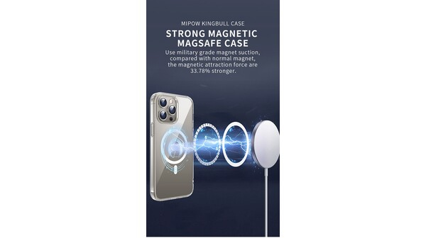 Ốp lưng iPhone 15 Pro Mipow Magsafe trong suốt MGC15C-CR
