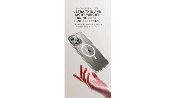 Ốp lưng iPhone 15 Pro Max Mipow Magsafe trong suốt MGC15D-CR
