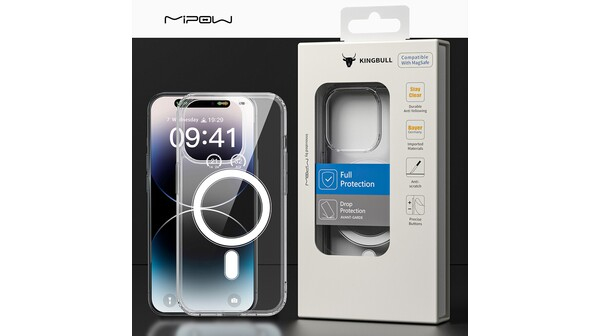 Ốp lưng iPhone 15 Pro Max Mipow Magsafe trong suốt MGC15D-CR