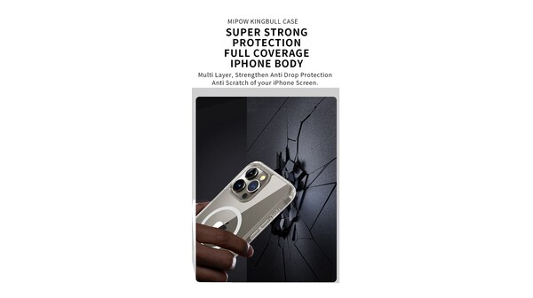 Ốp lưng iPhone 15 Pro Max Mipow Magsafe trong suốt MGC15D-CR
