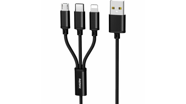 Cáp sạc 3 trong 1 Remax RC-131TH Đen