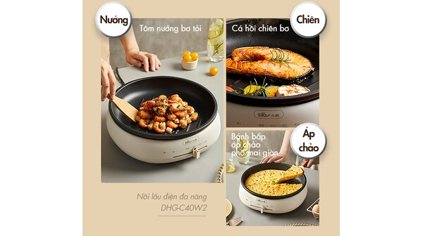 Nồi lẩu nướng đa năng Bear DHG-C40W2
