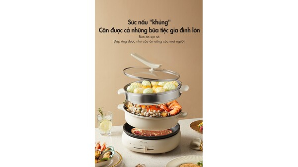 Nồi lẩu nướng đa năng Bear DHG-C40W2
