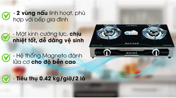 Bếp gas đôi Hayasa HA-9200