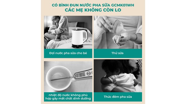 Bình đun nước pha sữa Goldsun GCMK01WH