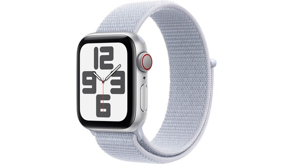 Apple Watch SE GPS Cellular 40mm Silver Aluminium Case Blue Cloud Sport Loop