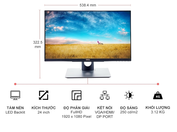 Màn hình máy tính Dell P2418HT-24 TOUCH-70121546