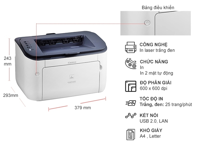 Máy in laser trắng đen Canon LBP6230DN