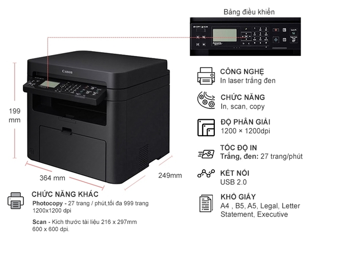 Máy In Laser Đa năng Canon MF241D Giá Tốt | Nguyễn Kim