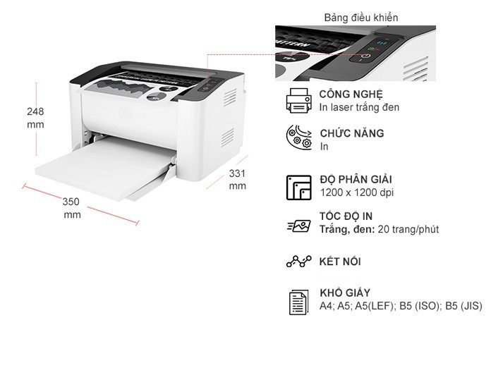 Máy in laser trắng đen HP 107A-4ZB77A