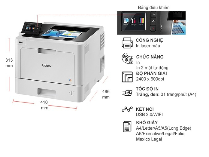 Máy in Laser màu Brother HL-L8360CDW Chính hãng, Giá Rẻ | Nguyễn Kim