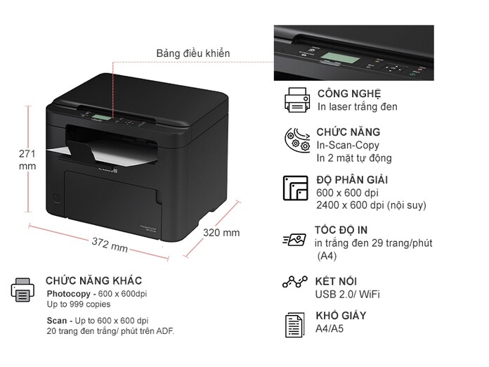 Máy in laser đa năng Canon MF272DW