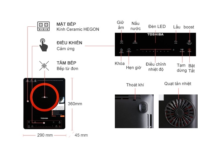 Bếp từ đơn Toshiba IC-20S2PV