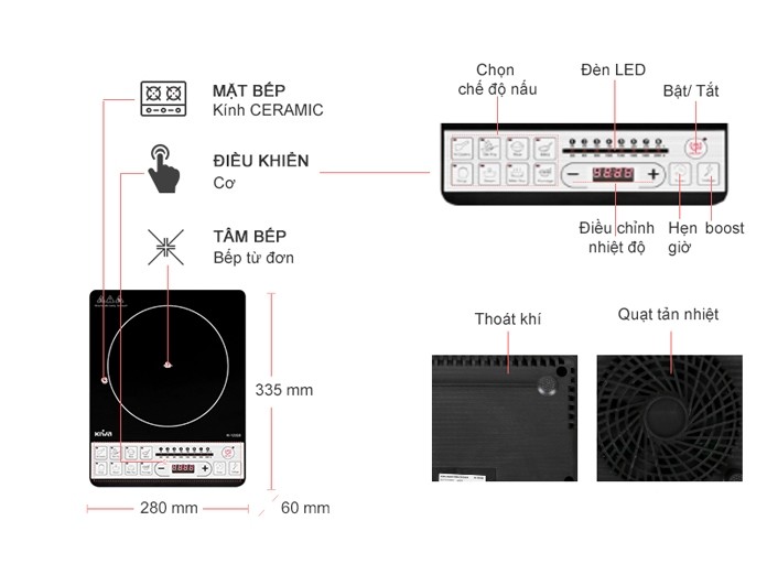 Bếp từ Kiwa KI-122GB