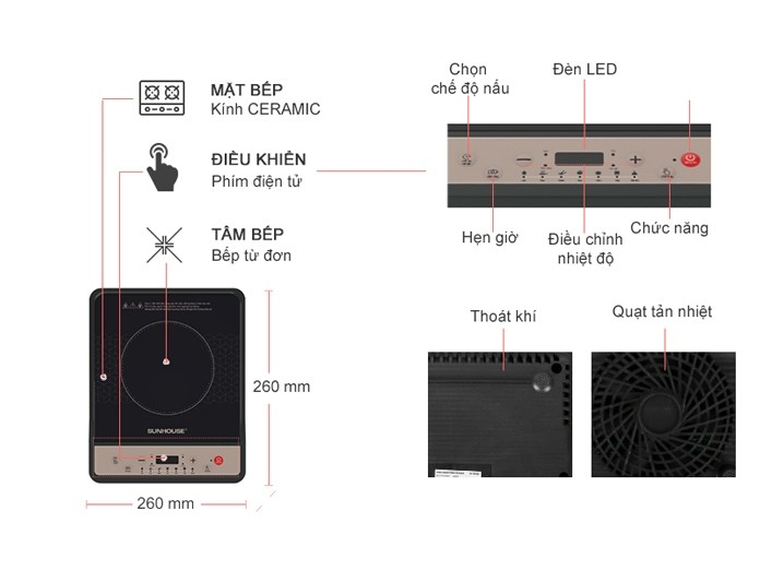 Bếp từ đơn Sunhouse SHD6160