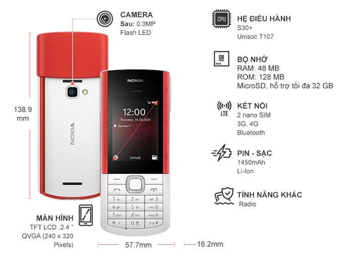 Điện Thoại Nokia 5710 Trắng Chính Hãng, Giá Tốt | Nguyễn Kim