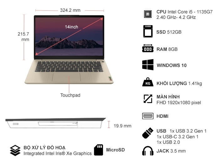 Laptop Lenovo IdeaPad 314ITL6 i5-1135G7 14 Inch 82H700DQVN | Nguyễn Kim