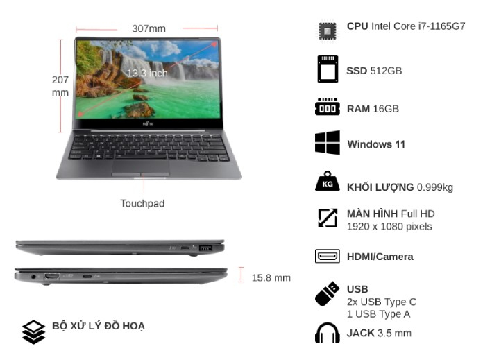 Laptop Fujitsu CH-9C13A1 i7-1165G7/16GB/512GB/Win11 4ZR1J05322 Laptop Fujitsu CH-9C13A1 i7-1165G7/16GB/512GB/Win11 4ZR1J05322