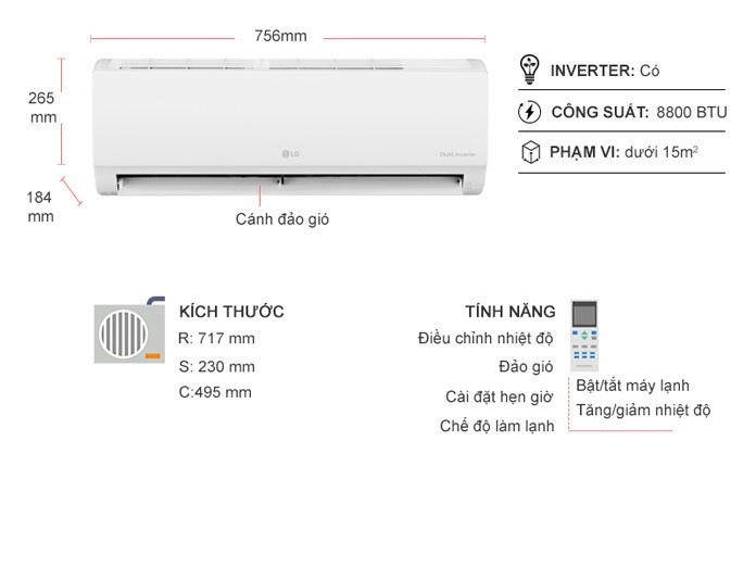 Máy lạnh LG Inverter 1 HP V10WIN