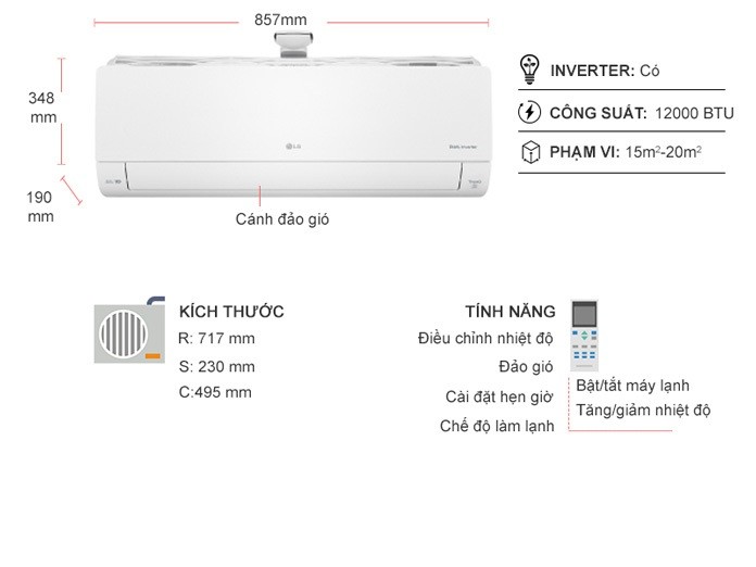 Máy lạnh LG Inverter 1.5 HP V13APFP